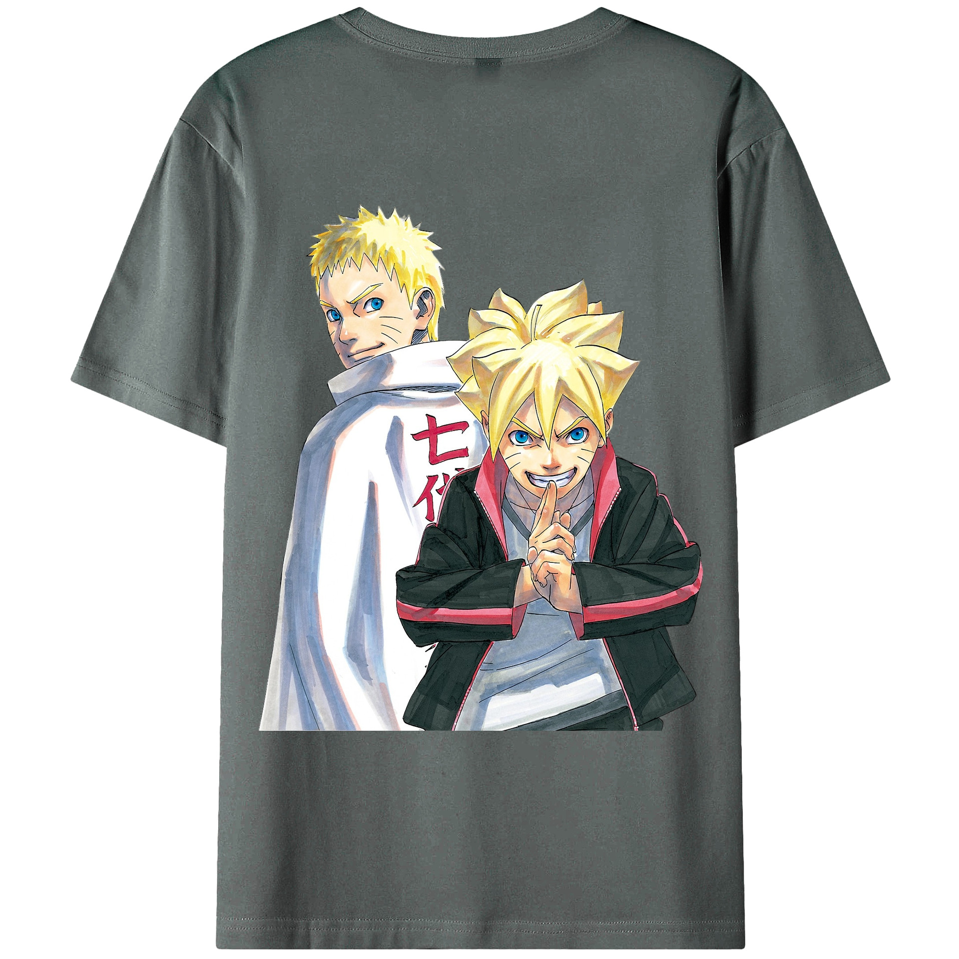 （画像用） NARUTO -ナルト- うずまき ボルト Uzumaki Boruto 綿100％ メンズ半袖Tシャツ（バックプリント） 通気性